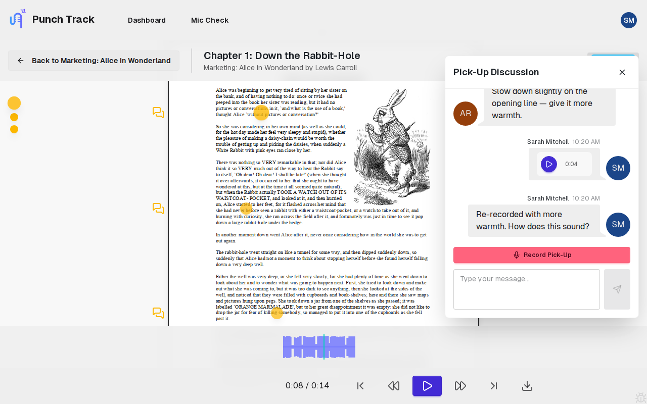 Pick-up discussion panel with markers